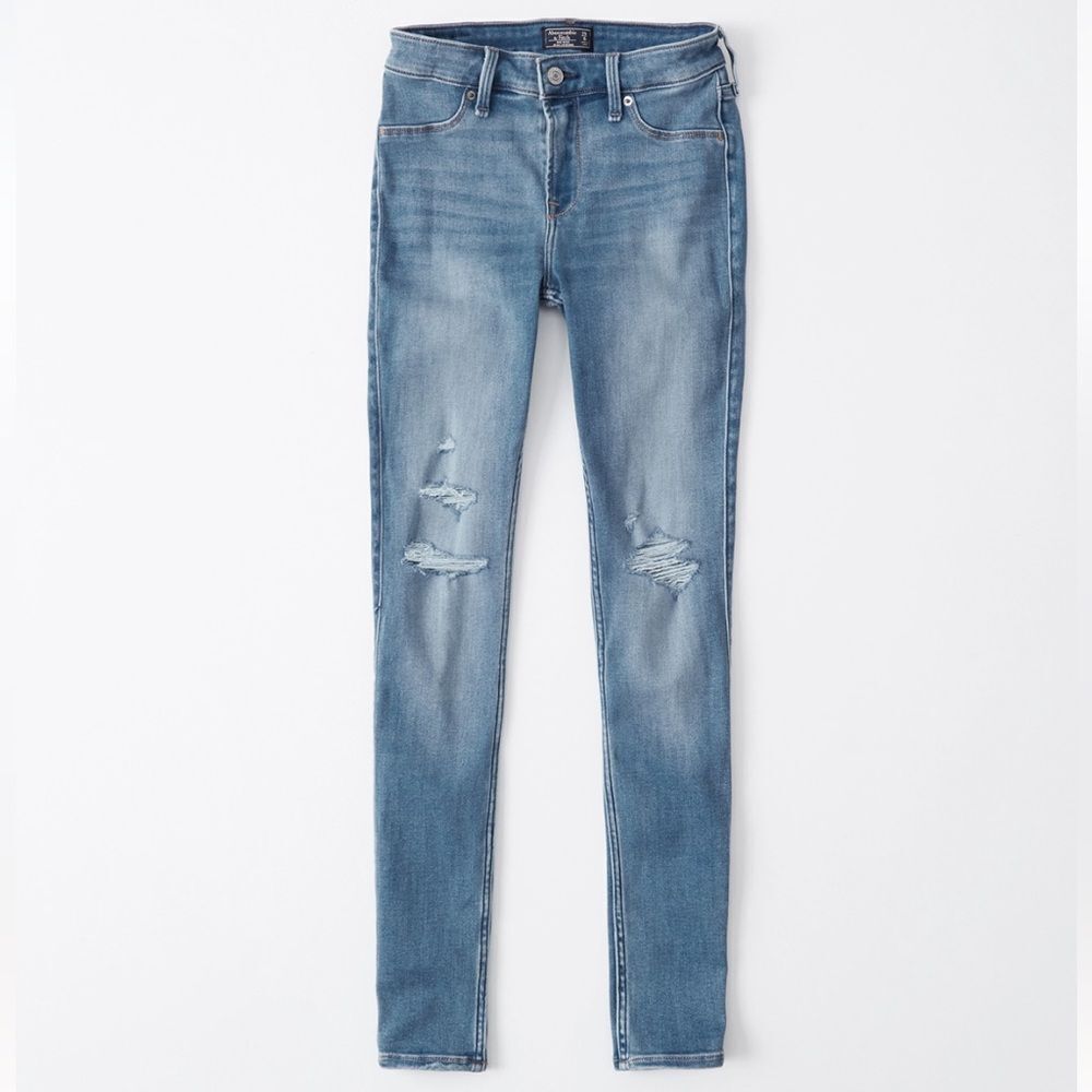 Abercrombie & Fitch Women’s Ripped Mid Rise Jean Leggings
